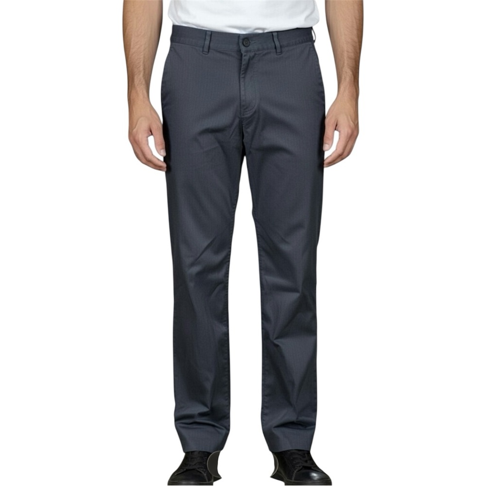 Mexx Men's Gray Striped Pants Regular Fit In A Cotton-Blend Material - Size M